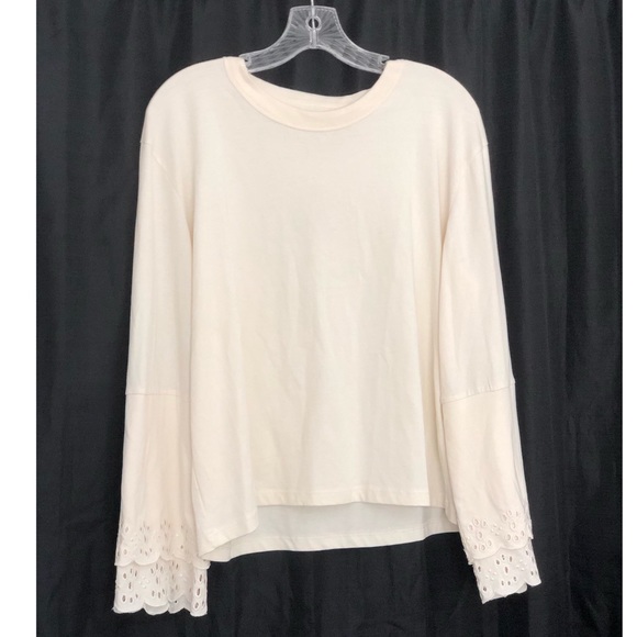 NWT | Madewell Texture Cuff Top | Ivory | L - Picture 1 of 3